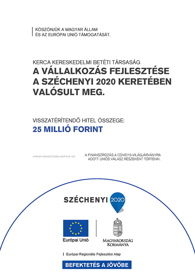 Vállalkozás fejlesztése a Széchenyi 2020 keretében valósult meg